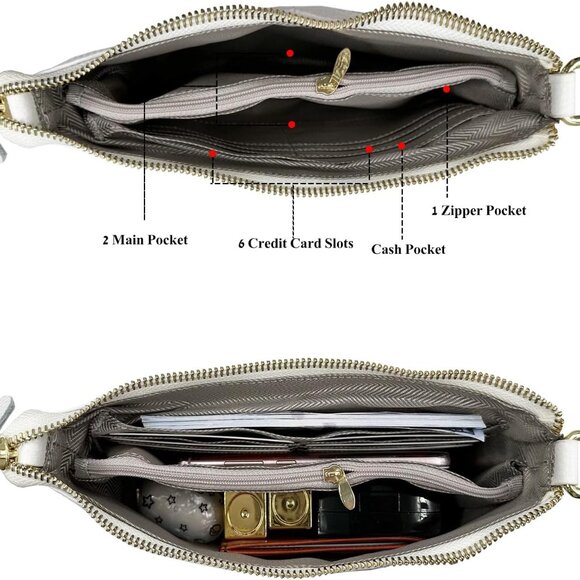 Leather Wristlet Wallet Clutch for Women Small Crossbody Phone Bag - Picture 4 of 6